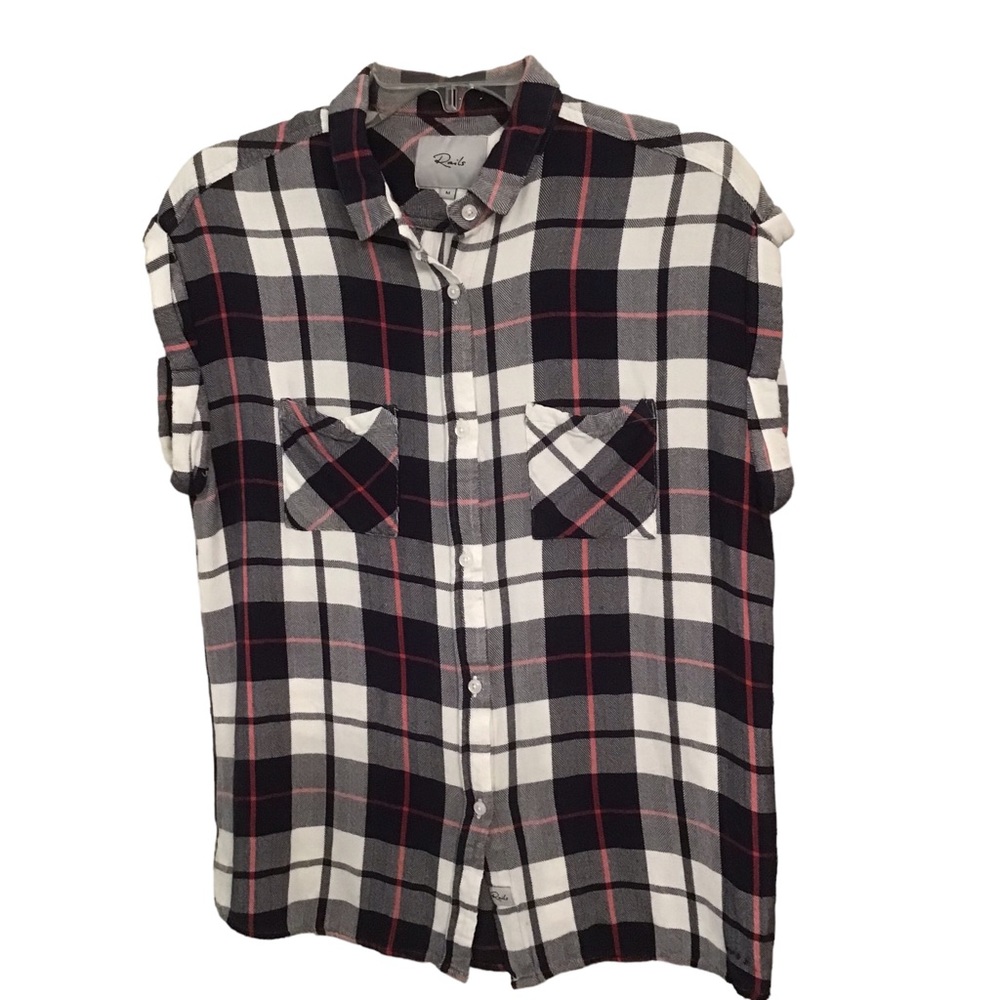 Rails sleeveless Britt plaid top medium